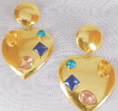 Colorful Cz stone Earring, Brass handmade earring for women